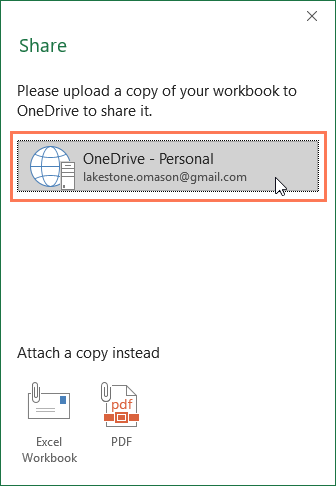 اشتراک گذاری در onedrive